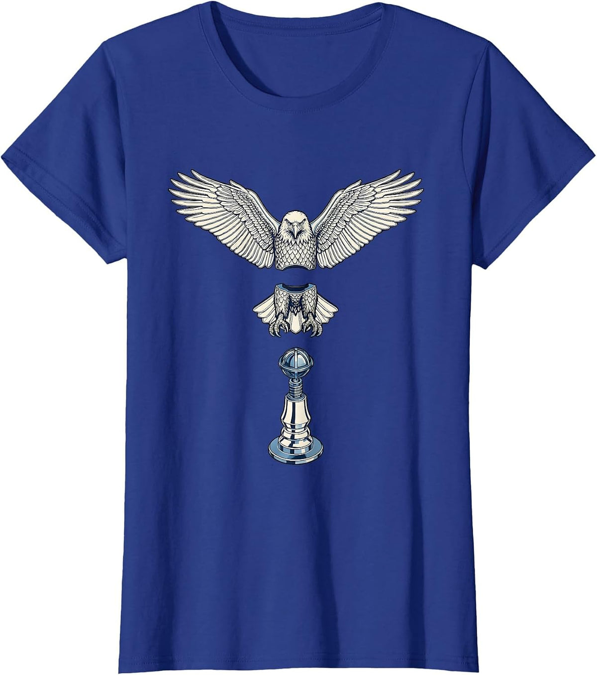 Women's Valley Forge Automotive Bald Eagle Hood Ornament T-Shirt - Royal Blue