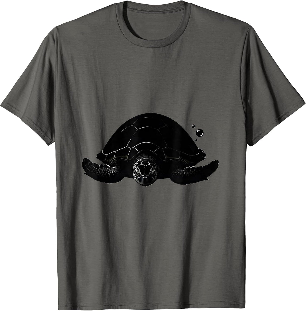 Sea Turtle Silhouette Ocean Wildlife Humor Eco Lover T-Shirt - Asphalt Grey