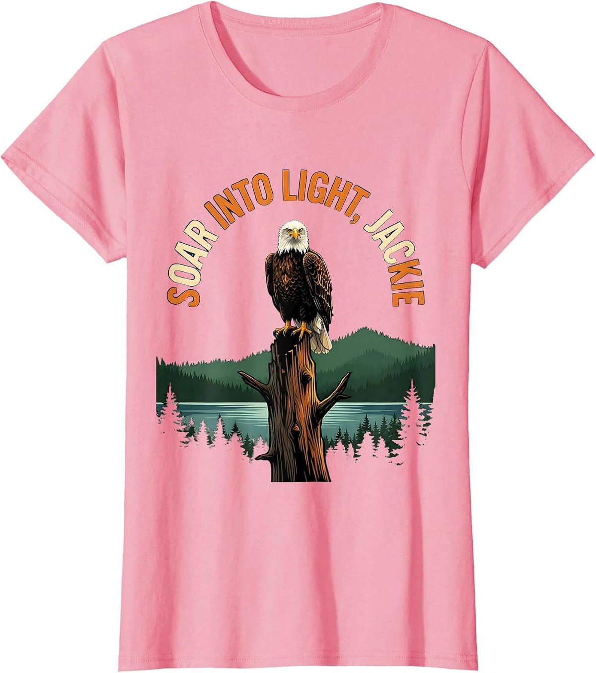 Women's Soar Into Light Jackie Big Bear Eagle Memorial Tribute T-Shirt - Pink