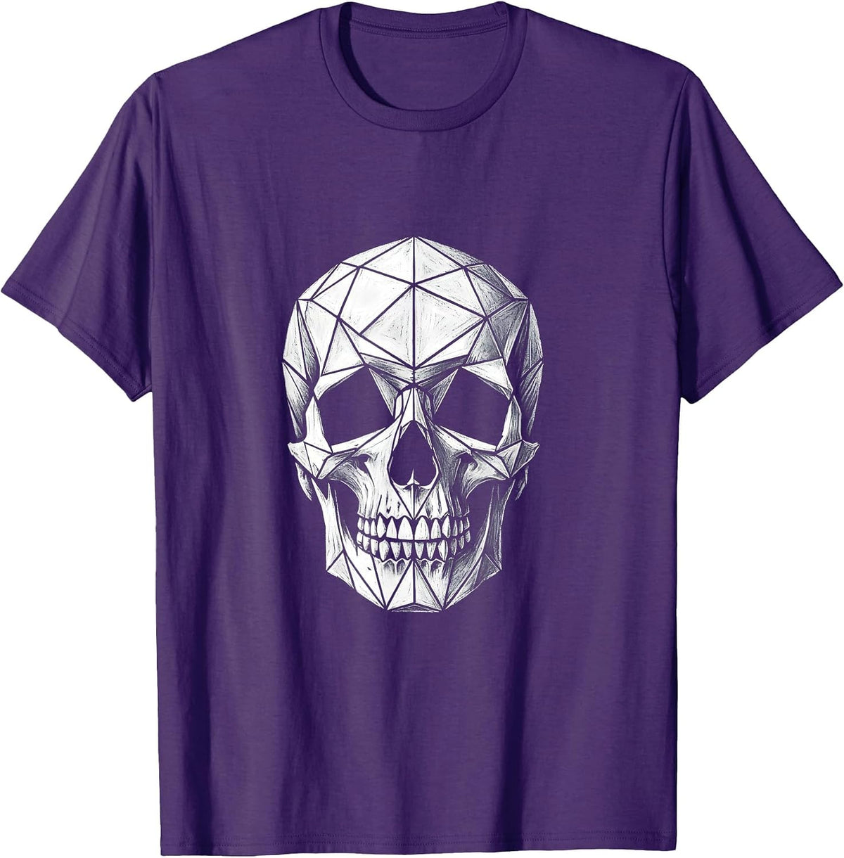 Men's Geometric Skull Math Teacher Triangle Design T-Shirt - Purple