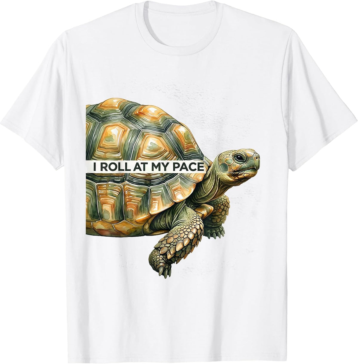 I Roll At My Pace Watercolor Turtle Lover Gift For Pet T-Shirt - White