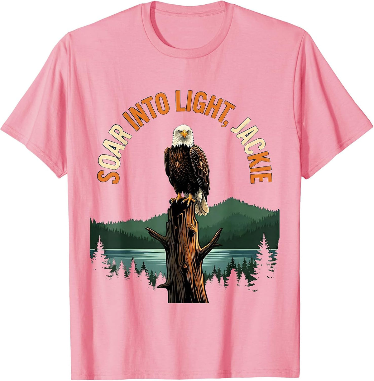 Men's Soar Into Light Jackie Big Bear Eagle Memorial Tribute T-Shirt - Pink