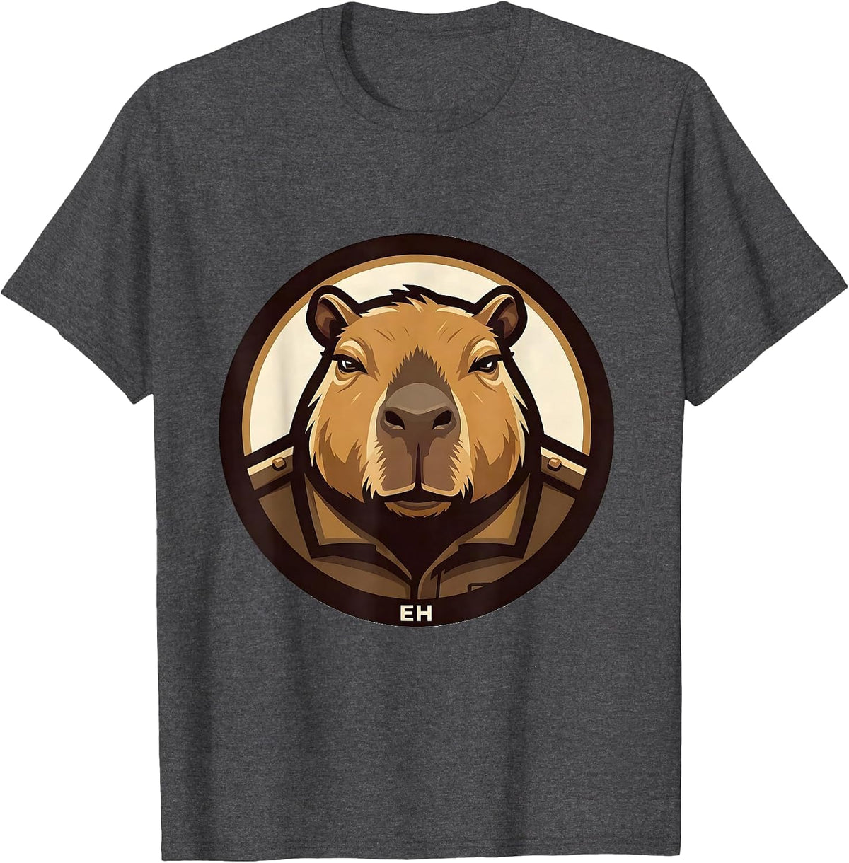Men's Eh Funny Capybara Meme Animal Humor Youth Gamer T-Shirt - Dark Heather Grey