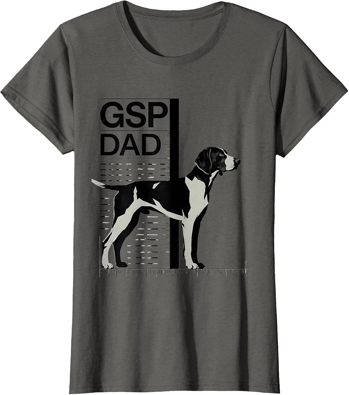 Women's GSP Dad Swiss International German Shorthaired Pointer Dog T-Shirt - Asphalt Grey