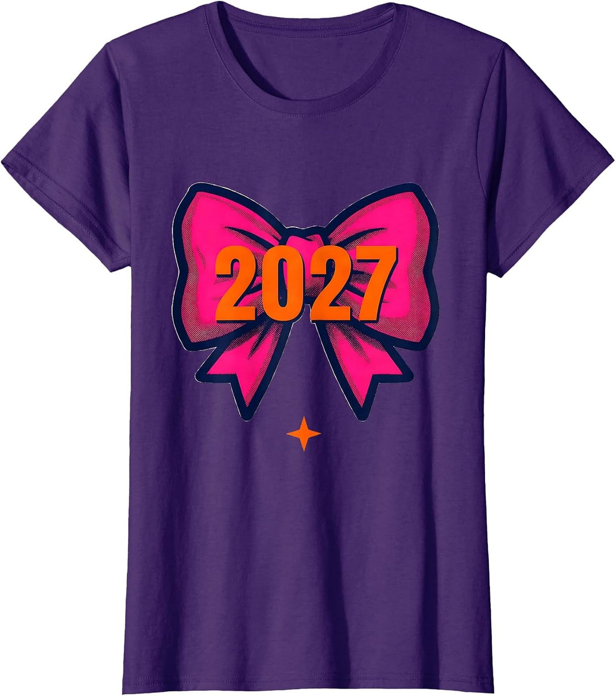 Women's 2027 Coquette Bow New Year Eve Party Girly Bow Lover T-Shirt - Purple
