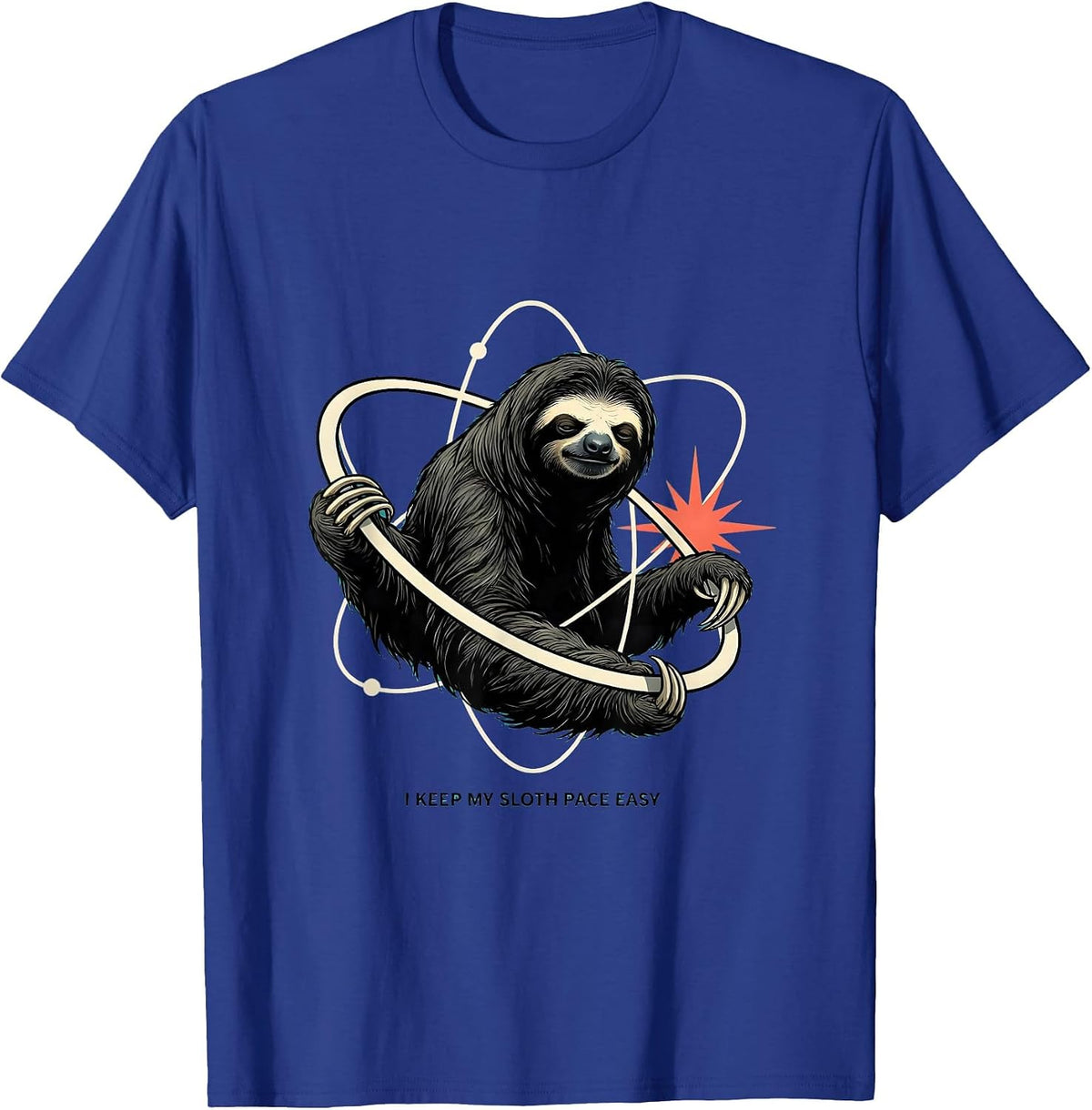 Men's I Keep My Sloth Pace Easy Funny Sloth Lover Gift T-Shirt - Royal Blue