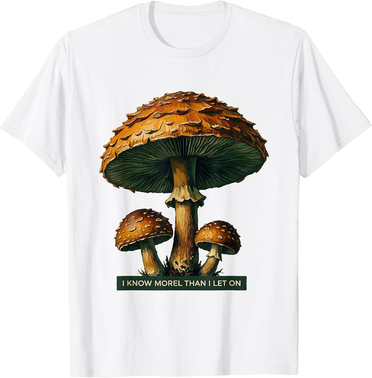 Men's I Know Morel Than I Let On Funny Mushroom Forager Retro T-Shirt - White