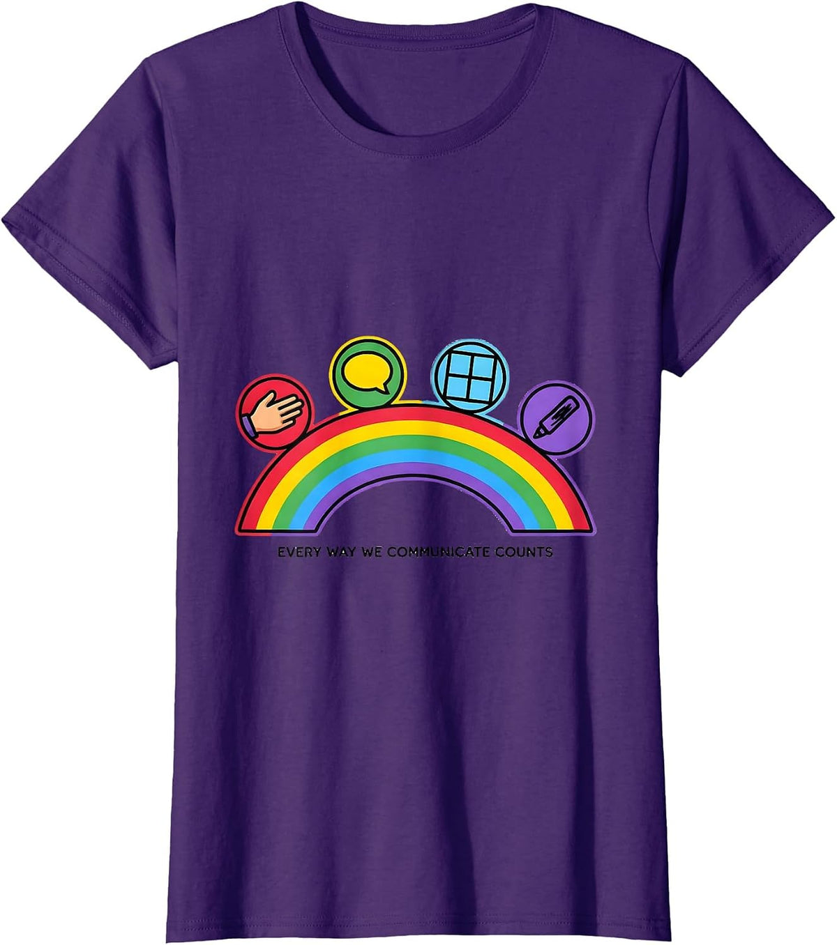 Women's Every Way We Communicate Counts Special Education Teacher T-Shirt - Purple
