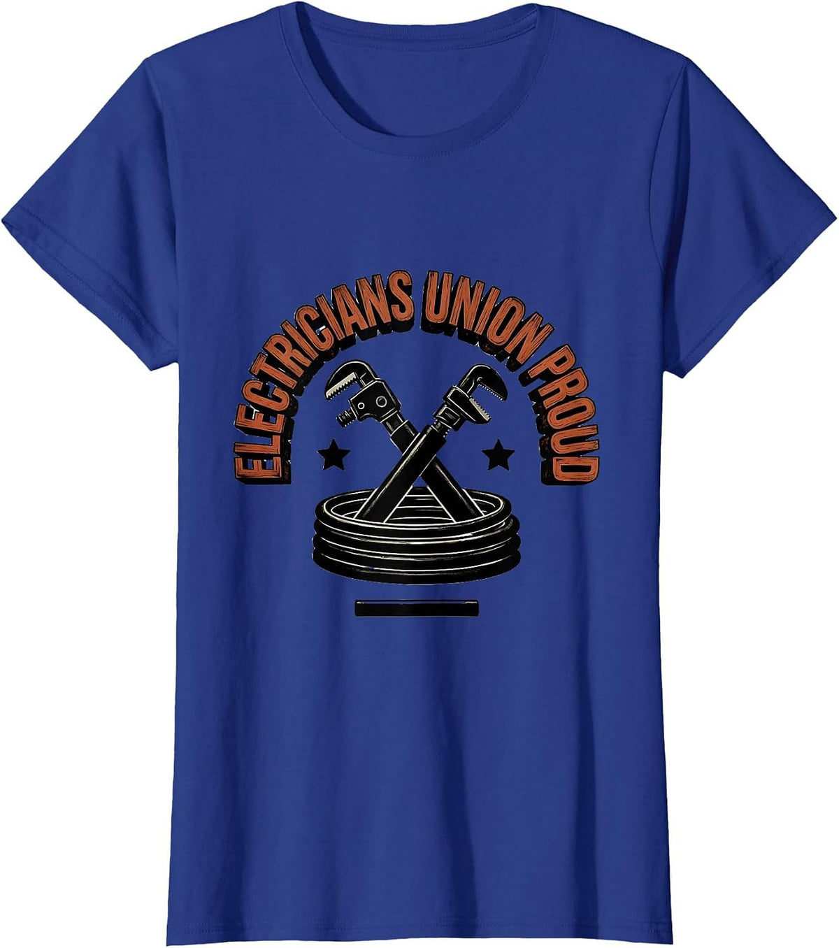 Women's Electricians Union Proud Skilled Trades Worker Labor T-Shirt - Royal Blue