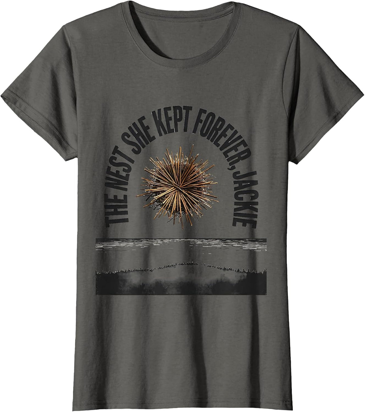 Women's The Nest She Kept Forever Jackie Bald Eagle Memorial Tribute T-Shirt - Asphalt Grey