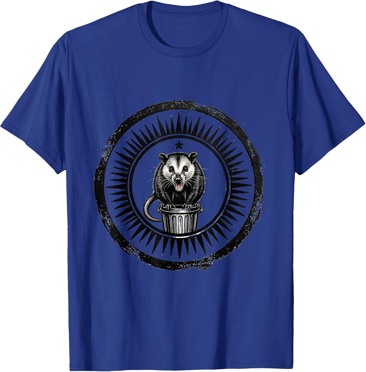 Men's Opossum Seal Angry Rubber Stamp Meme Humor T-Shirt - Royal Blue
