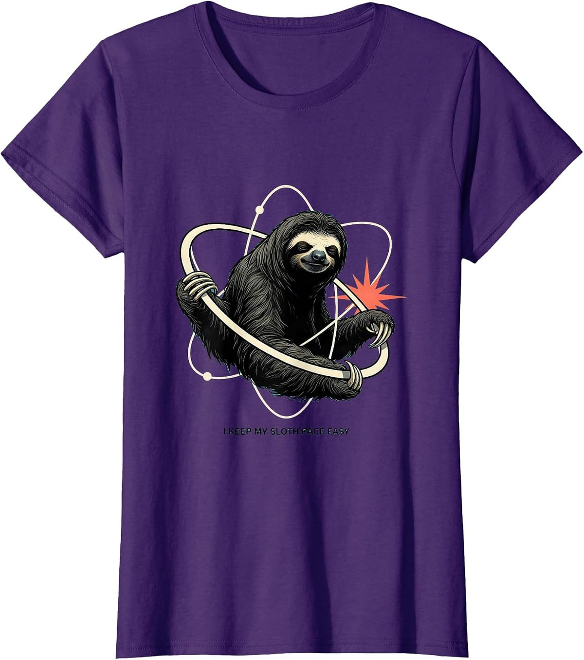 Women's I Keep My Sloth Pace Easy Funny Sloth Lover Gift T-Shirt - Purple