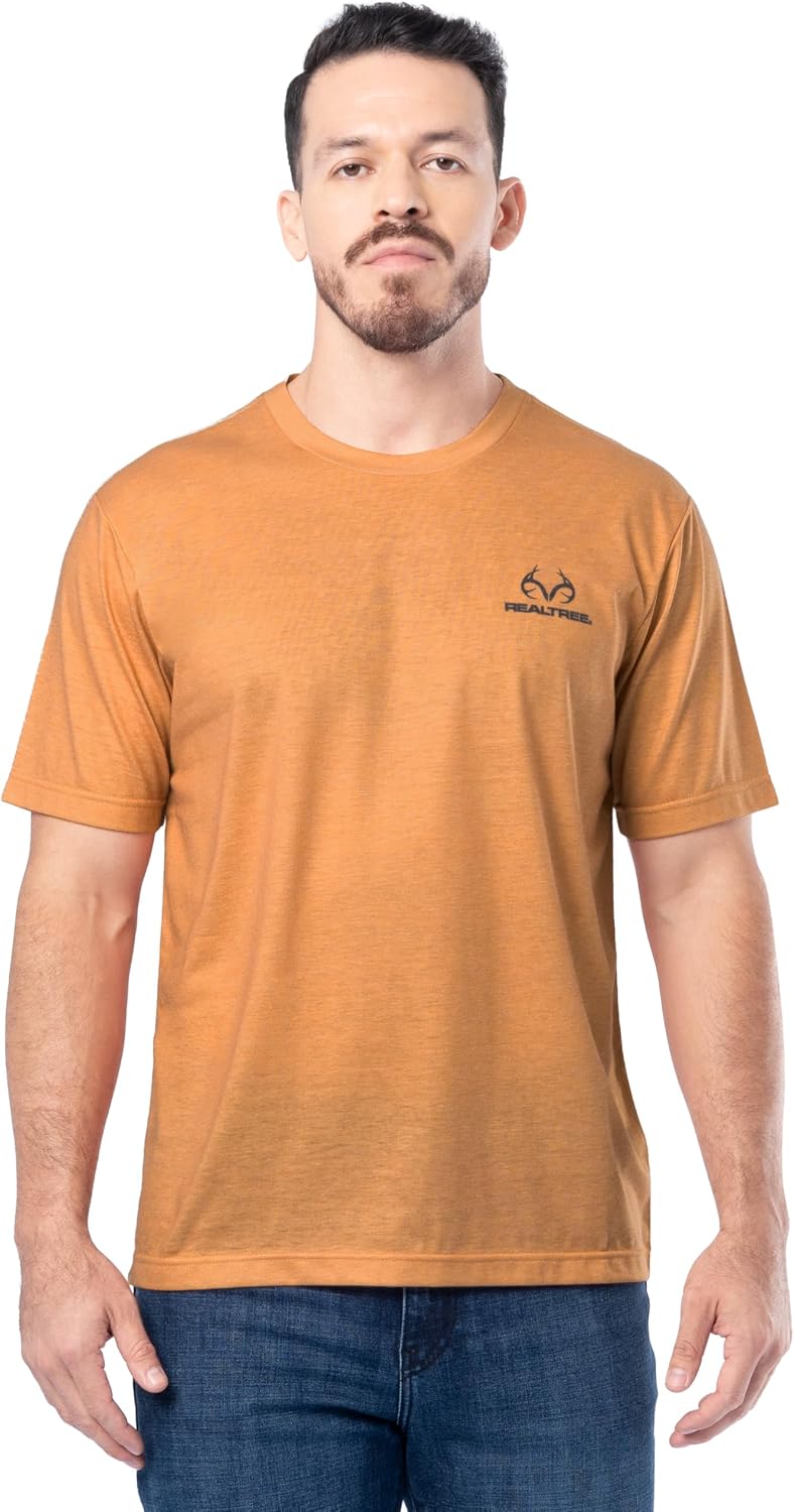 Realtree Men's Short Sleeve Graphic Performance Tee, Moisture Wicking Lightweight T-Shirt for Hunting and Outdoor Lifestyle