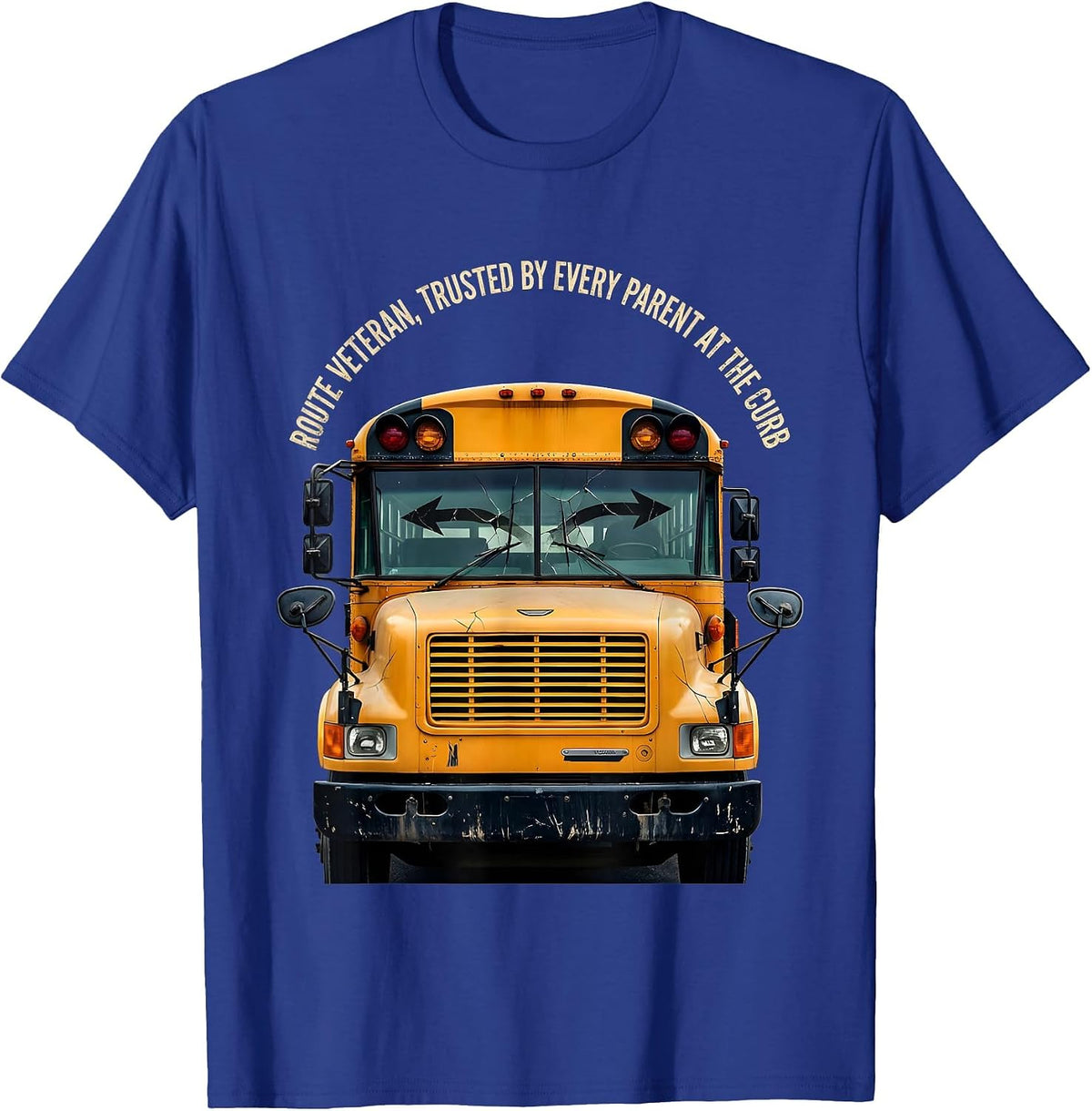 Men's Route Veteran, Trusted By Every Parent At The Curb School T-Shirt - Royal Blue