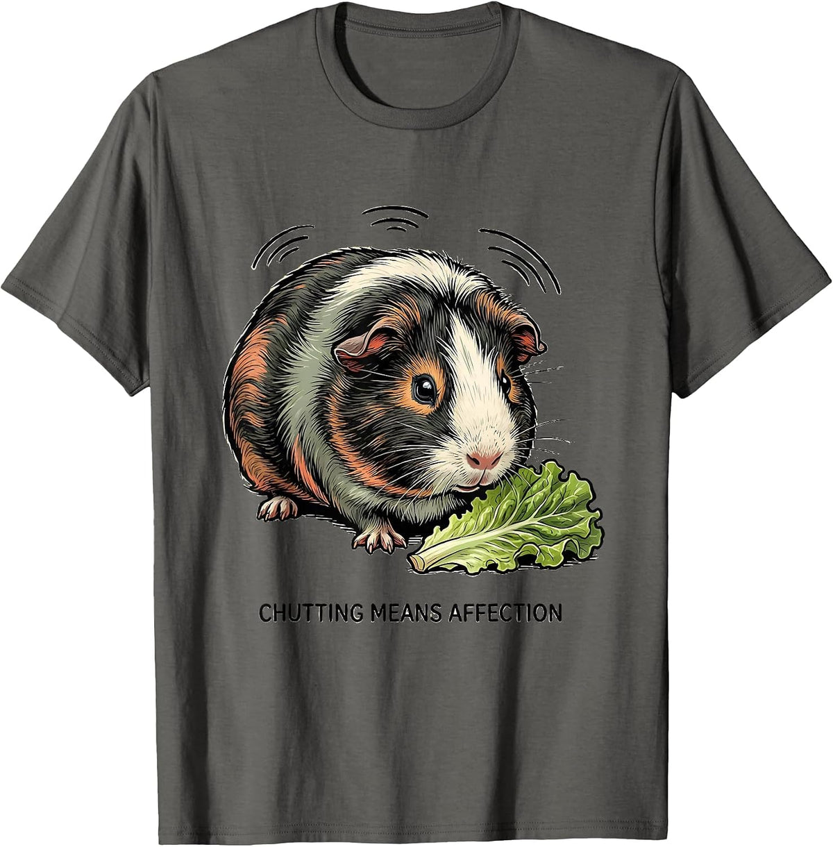Men's Chutting Means Affection Funny Guinea Pig Lover Pet Pig T-Shirt - Asphalt Grey
