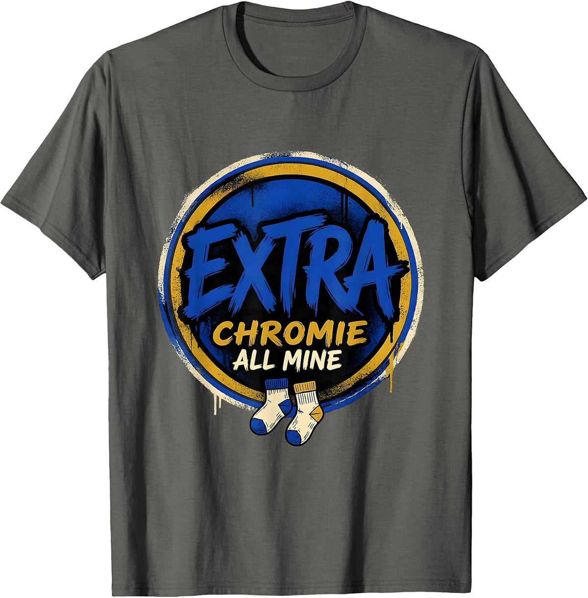Extra Chromie All Mine Bold Hand-Lettered Down Syndrome T-Shirt - Asphalt Grey