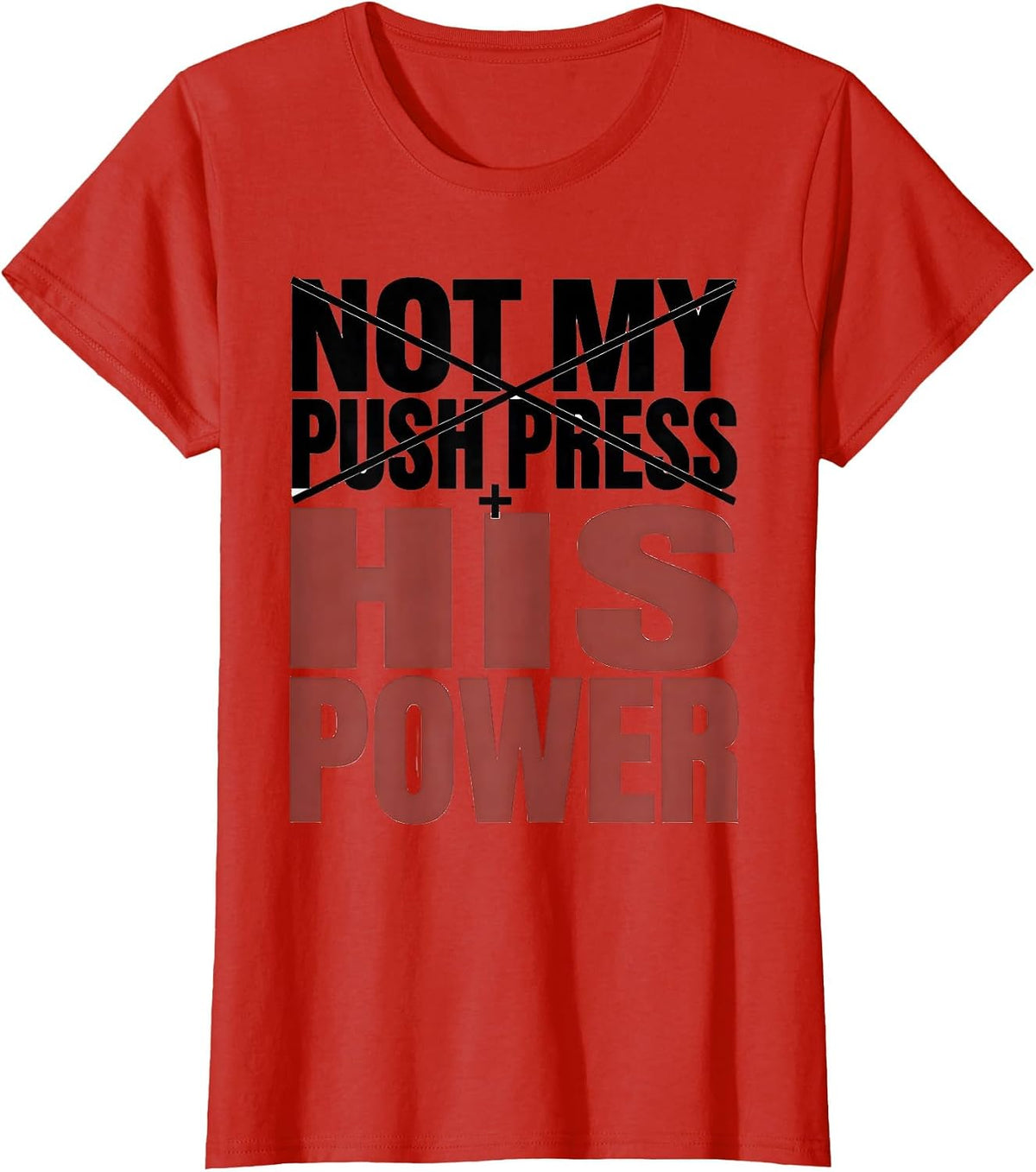 Not My Push Press His Power Christian Gym Medieval Knight T-Shirt - Red