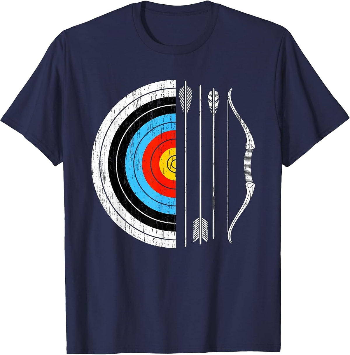 Vintage Archery with Bow Funny Classic Archers Bowman Outfit T-Shirt - Navy Blue