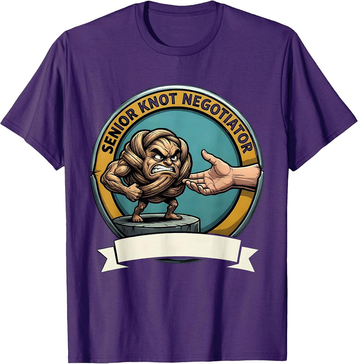 Men's Senior Knot Negotiator Funny Massage Therapist Chiropractor T-Shirt - Purple