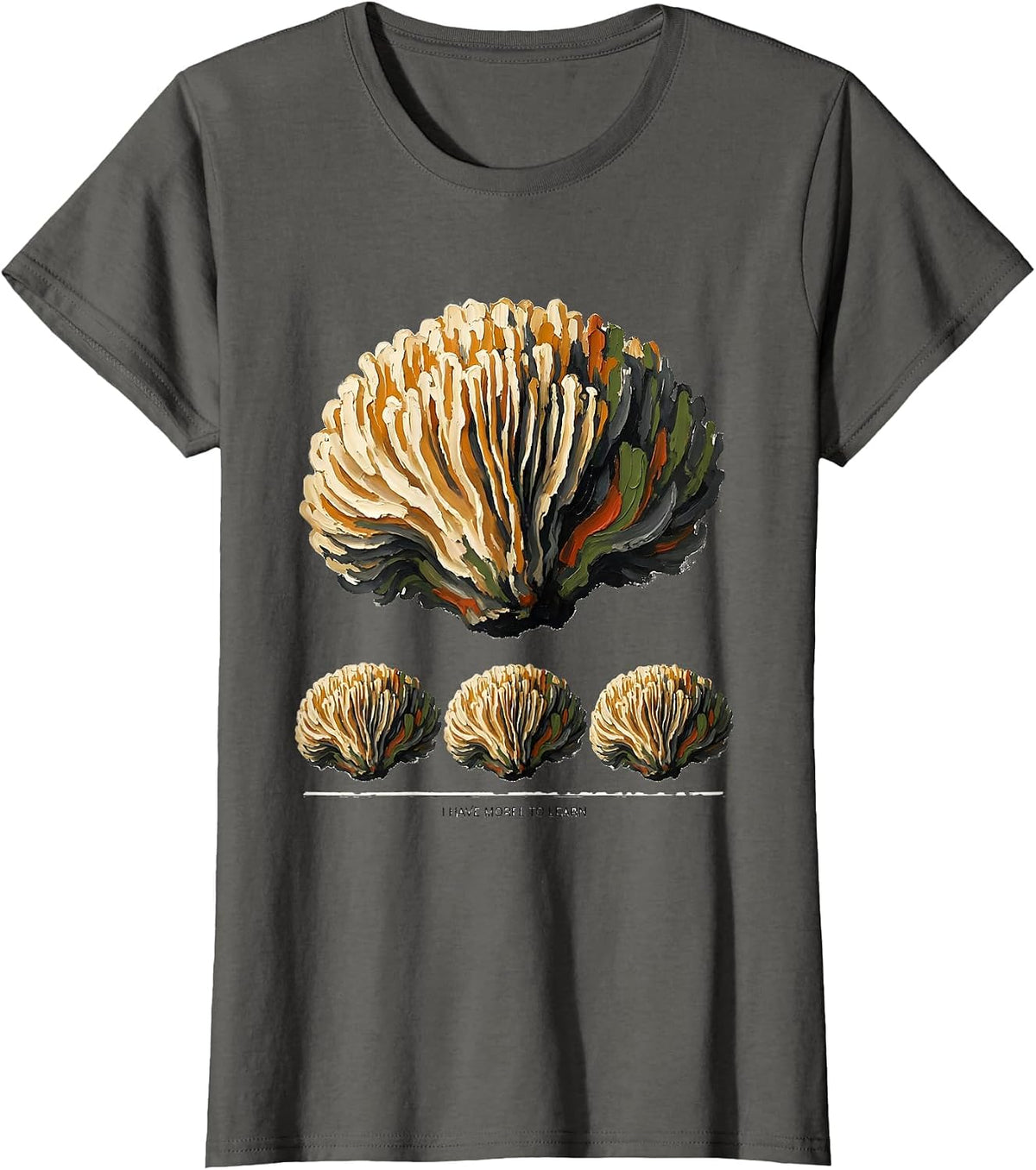 Women's I Have Morel To Learn Funny Mushroom Forager Mycology T-Shirt - Asphalt Grey