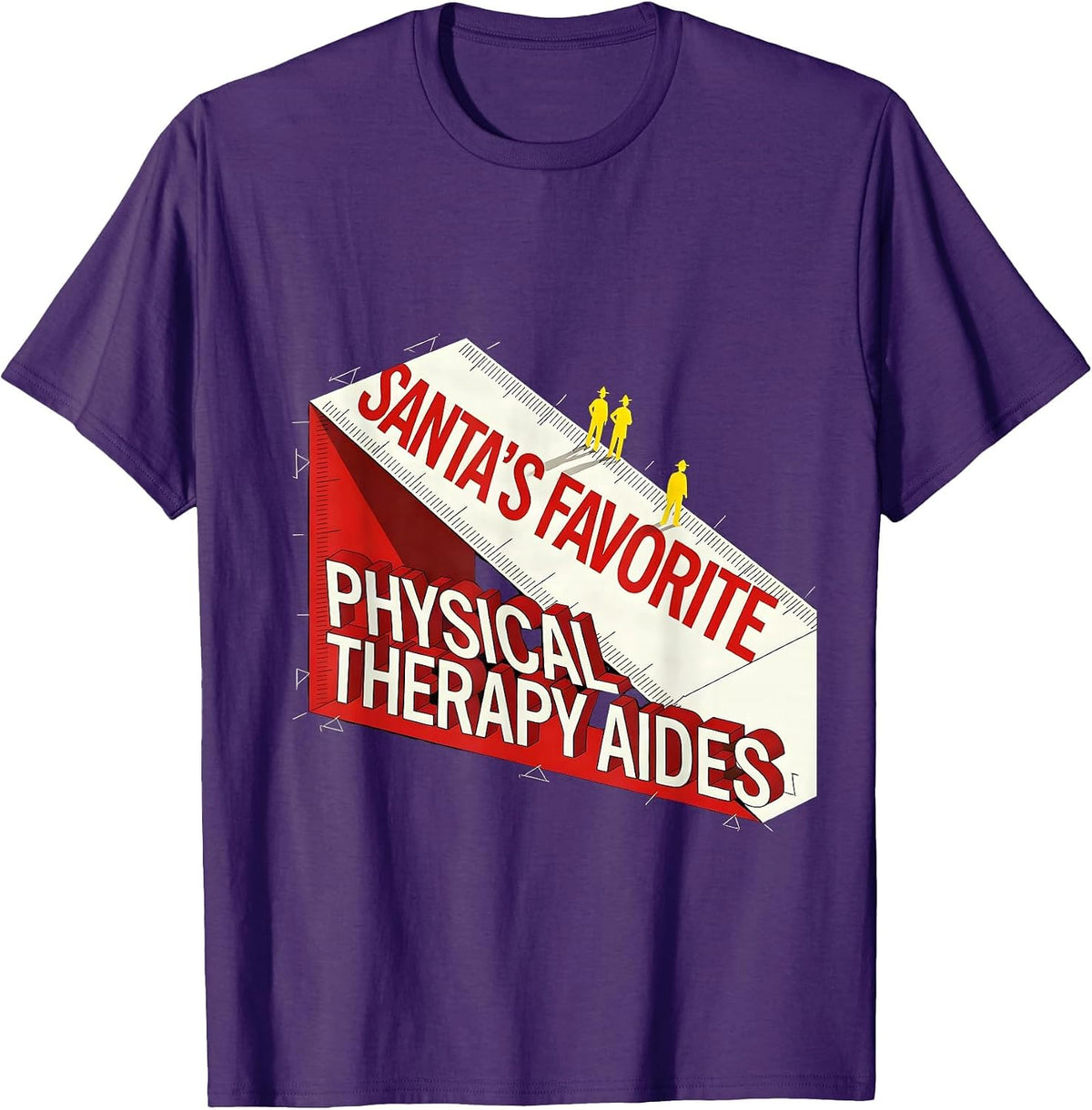 Santa's Favorite Physical Therapy Aides Funny Gift T-Shirt - Purple