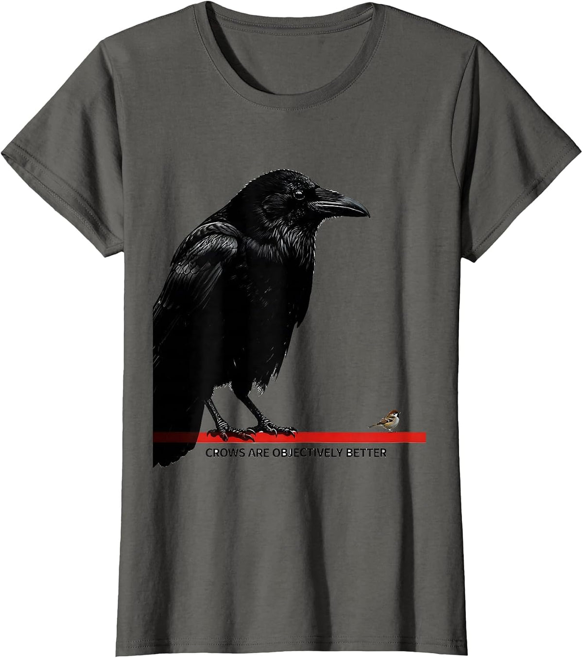 Women's Crows Are Objectively Better Funny Crow Lover Bird Humor T-Shirt - Asphalt Grey