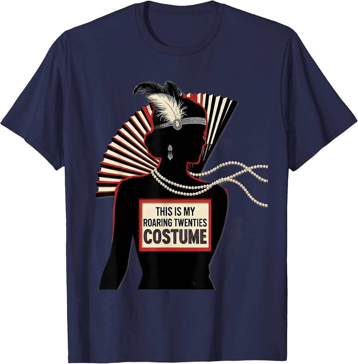 This Is My Roaring Twenties Costume Retro Flapper Party T-Shirt - Navy Blue
