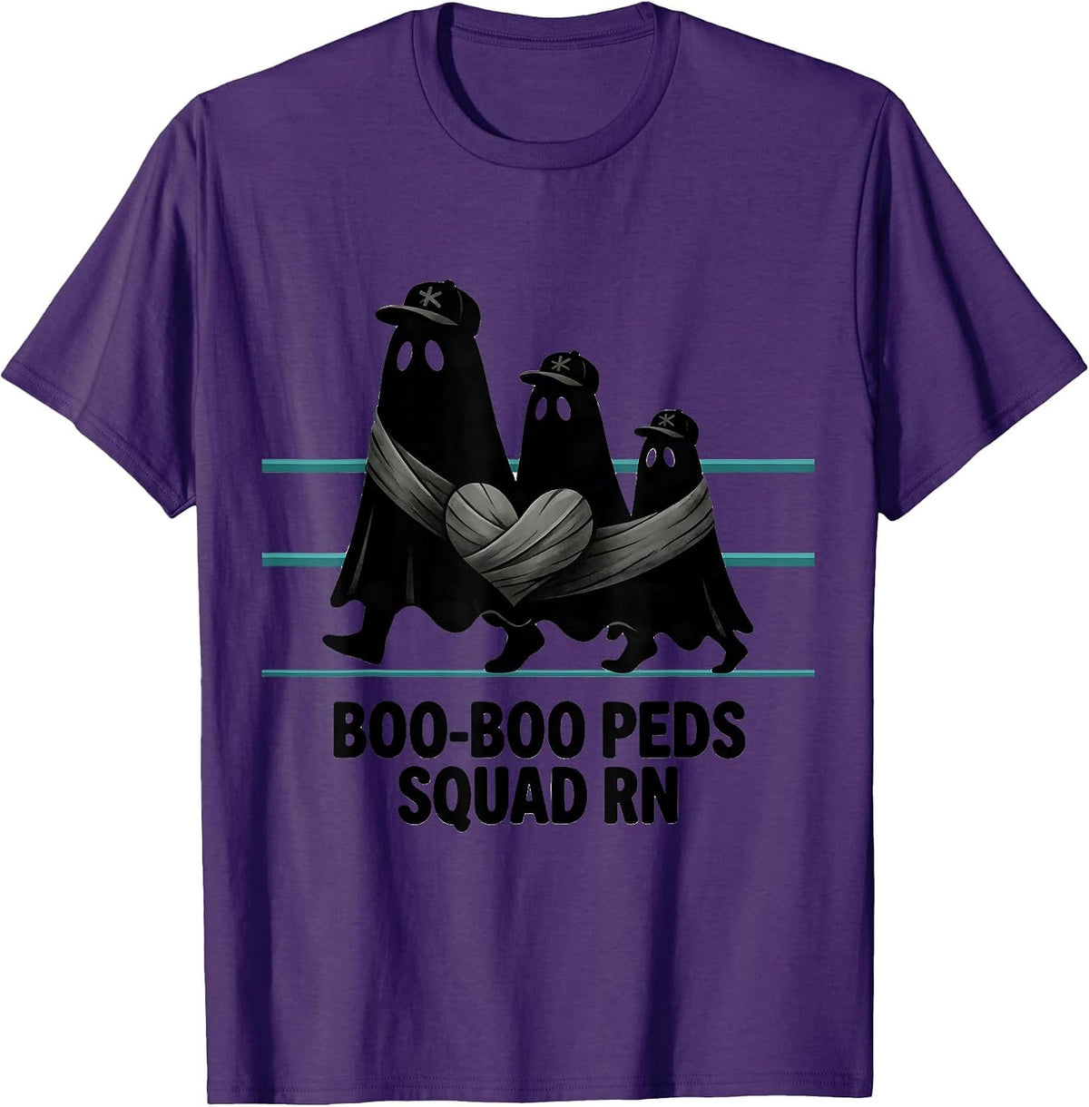 Men's Boo-Boo Peds Squad RN Midcentury Modern Nurse Halloween T-Shirt - Purple