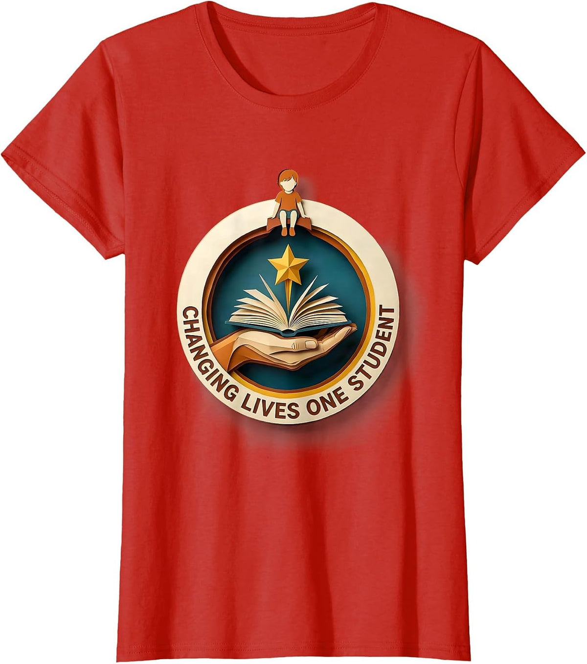 Changing Lives One Student Special Education Teacher T-Shirt - Red