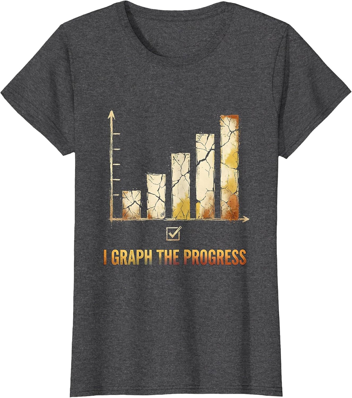 Women's I Graph The Progress Distressed Special Education Teacher T-Shirt - Dark Heather Grey