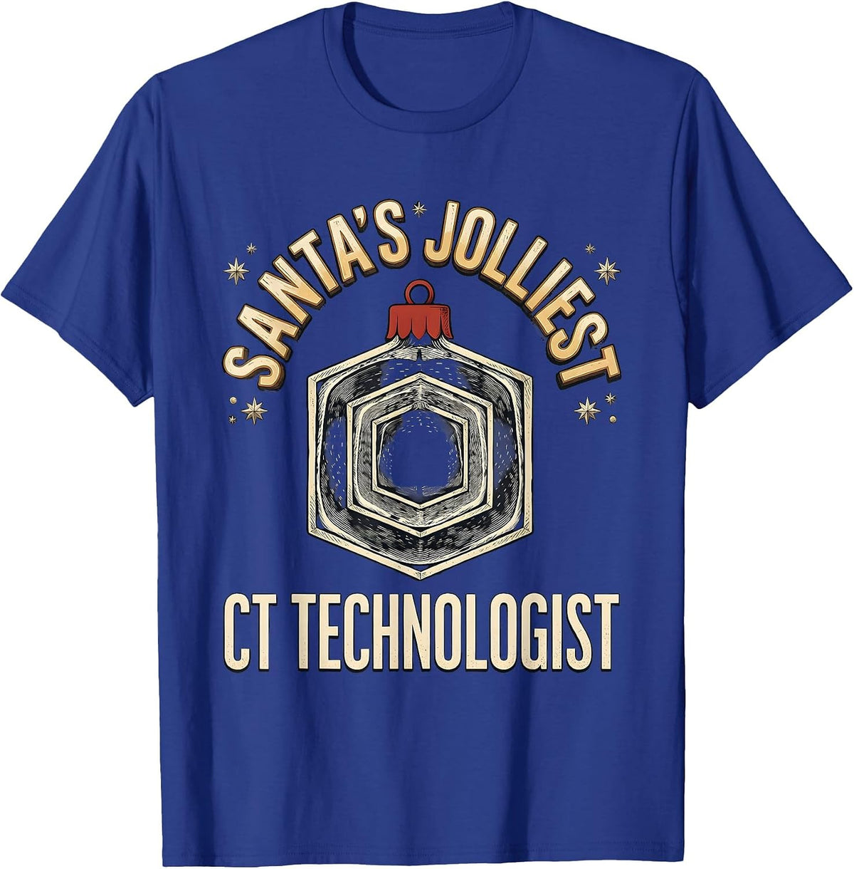 Santa's Jolliest CT Technologist Funny Radiology Tech T-Shirt - Royal Blue