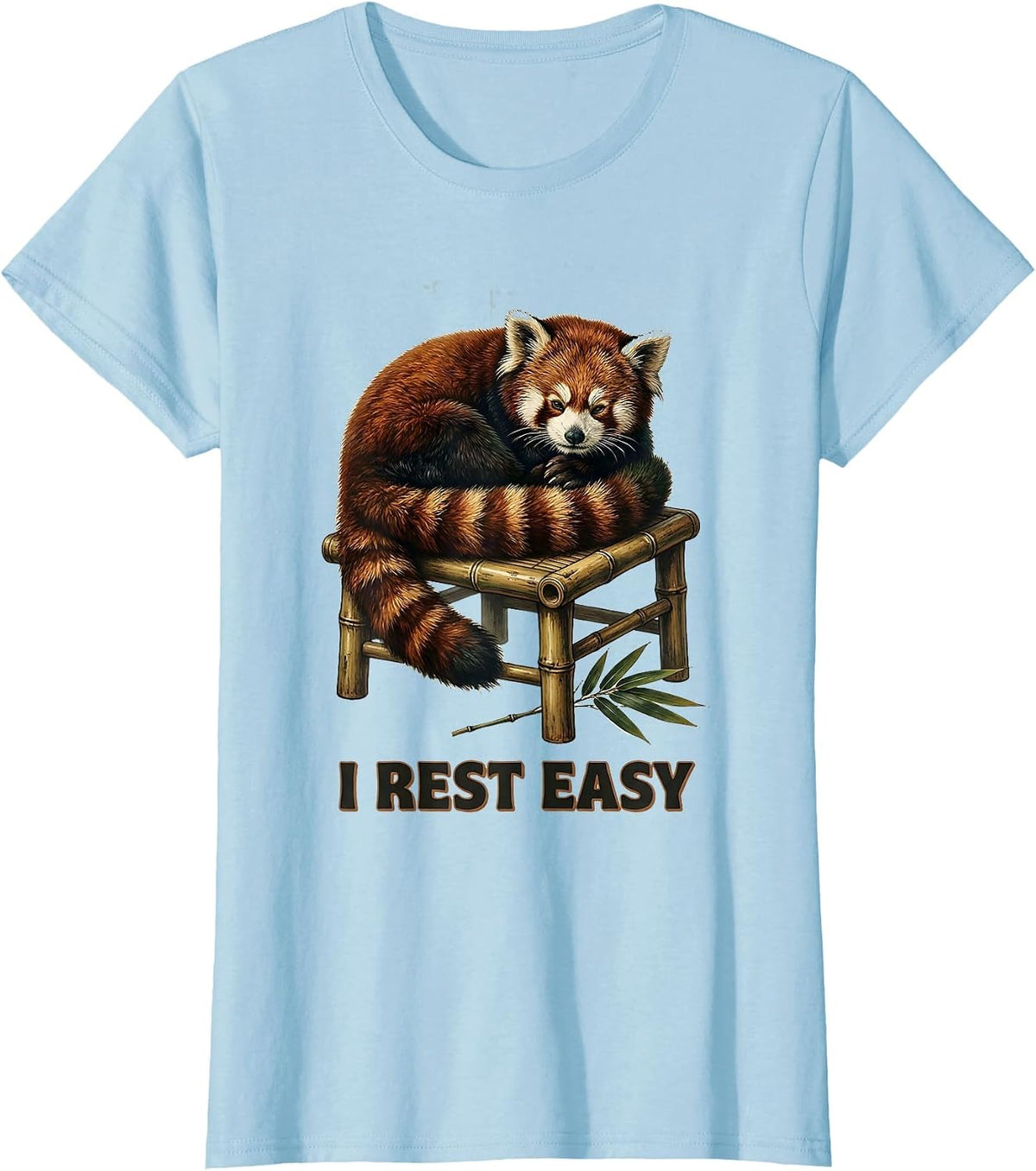 I Rest Easy Vintage Red Panda Cute Humor Animal Lover Gift T-Shirt - Baby Blue