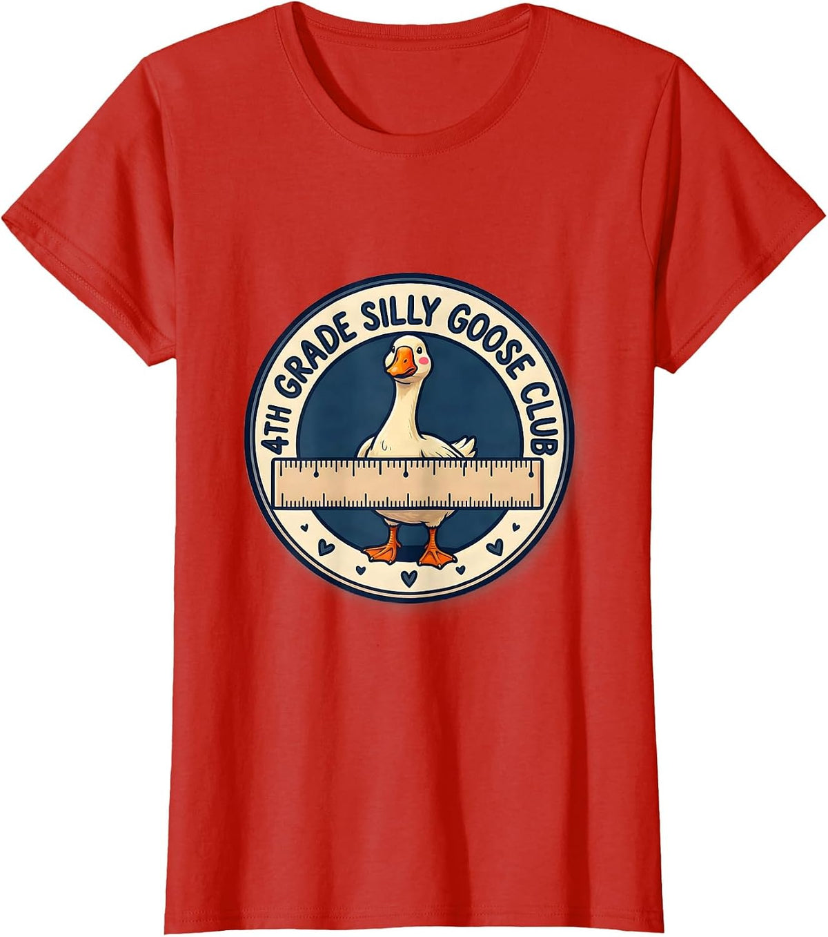 4th Grade Silly Goose Club Funny Teacher Back To School T-Shirt - Red