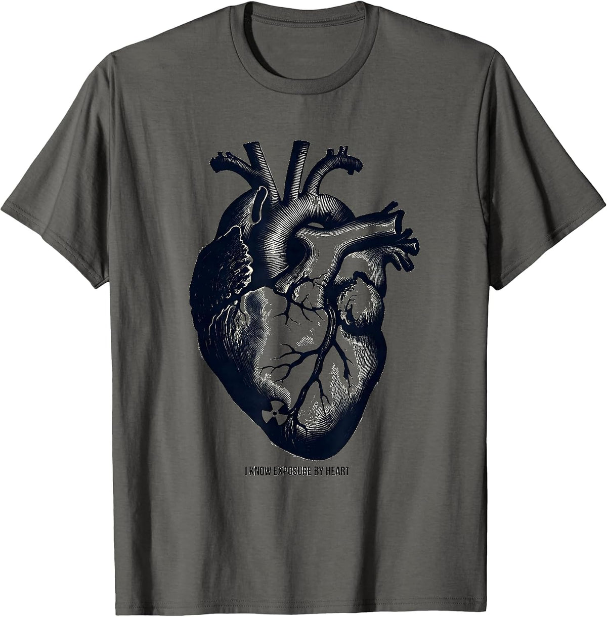 Men's I Know Exposure By Heart Funny Radiology Tech Rad Tech Humor T-Shirt - Asphalt Grey