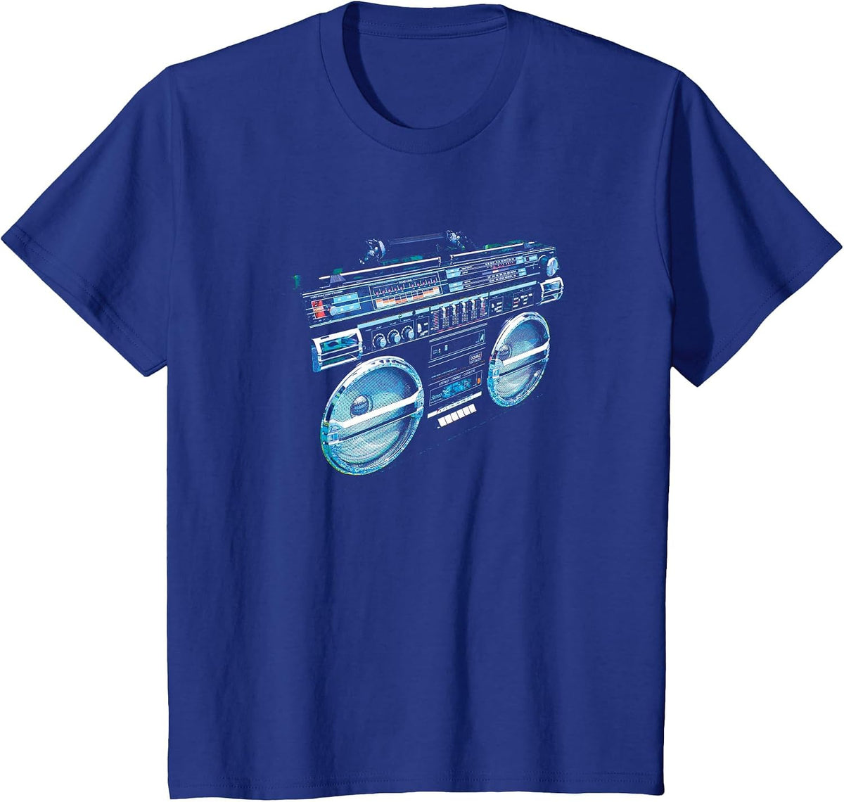 Retro Ghetto Blaster - Boom Box 80s 90s Hip Rap T-Shirt - Royal Blue