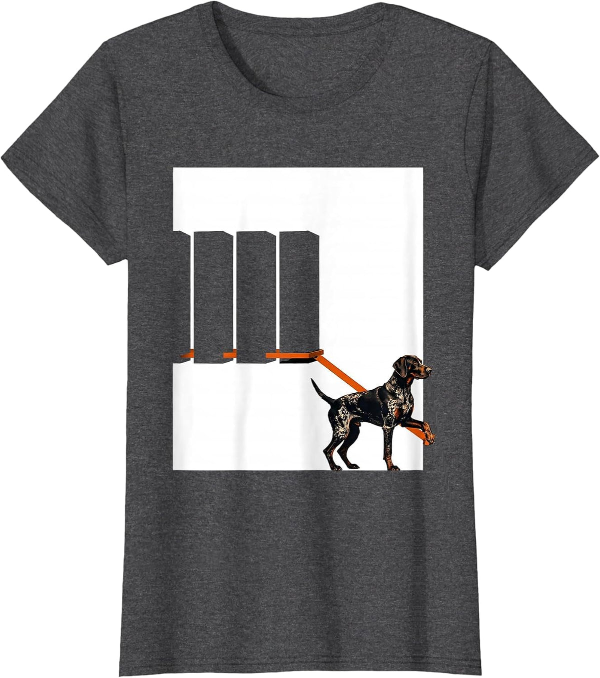 Women's German Shorthaired Pointer Dog Owner Hunting Field T-Shirt - Dark Heather Grey
