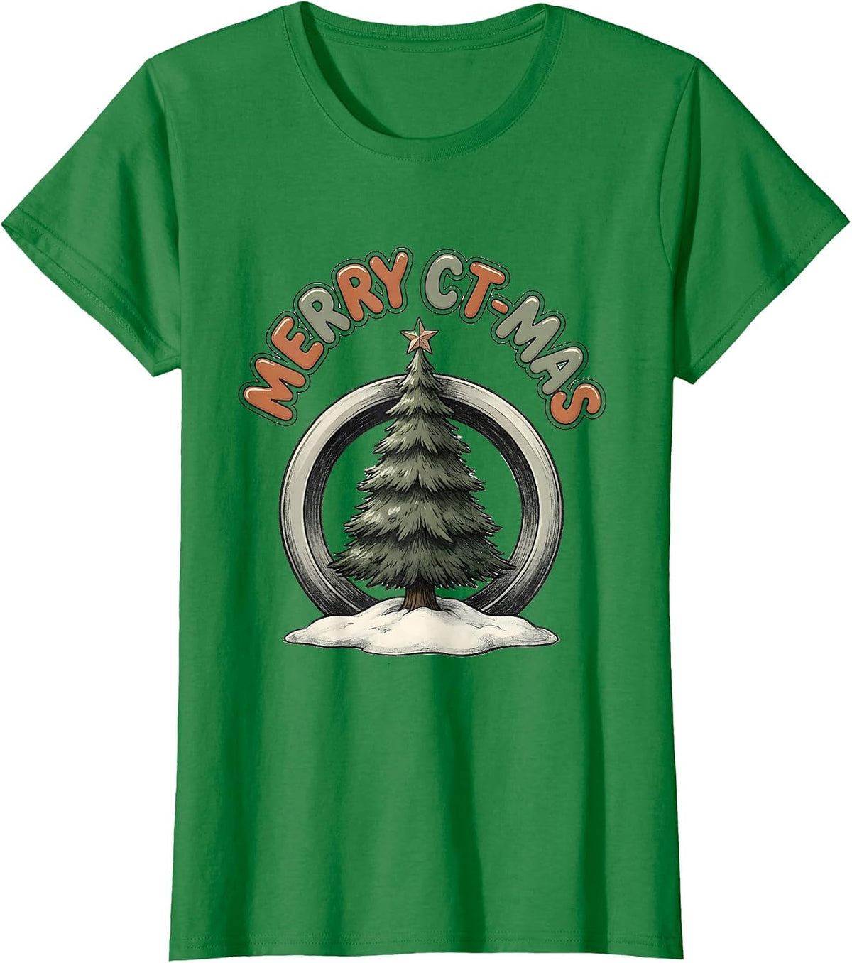 Merry CT-mas Funny Radiology Tech Christmas CT Scan Humor T-Shirt - Kelly Green