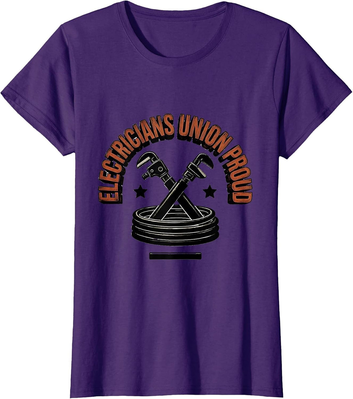 Women's Electricians Union Proud Skilled Trades Worker Labor T-Shirt - Purple