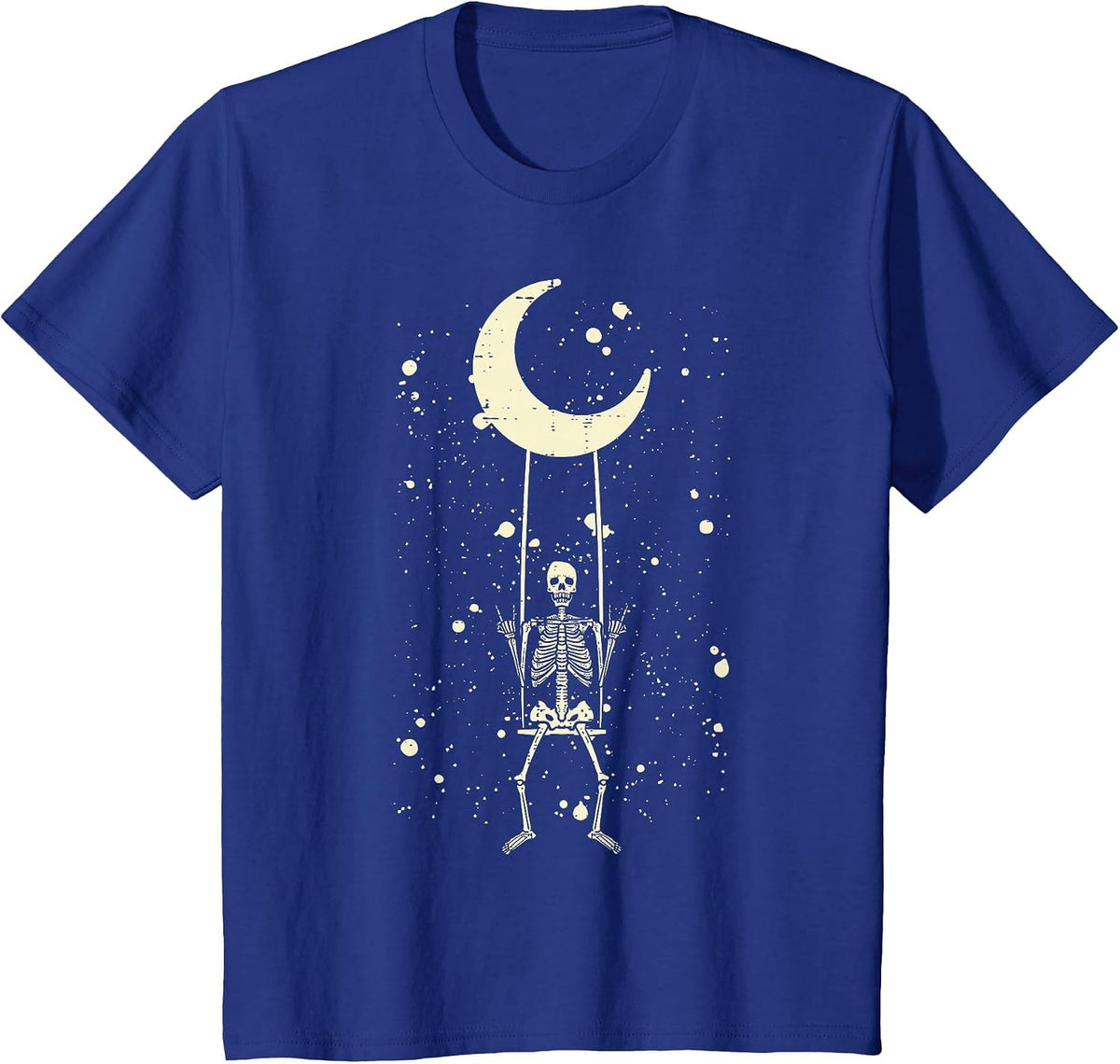 Rocker Skeleton Moon Rock Band Halloween Men Women Boys Kids T-Shirt - Royal Blue