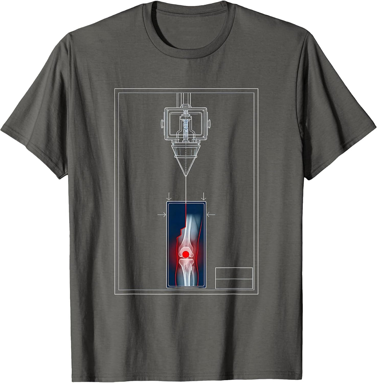 Men's Radiology X-Ray Tech Blueprint Humor Rad Tech Gift T-Shirt - Asphalt Grey
