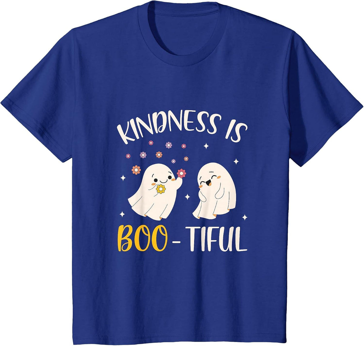 Kindness is Boo Tiful Teacher Cute Ghost Halloween Costume T-Shirt - Royal Blue