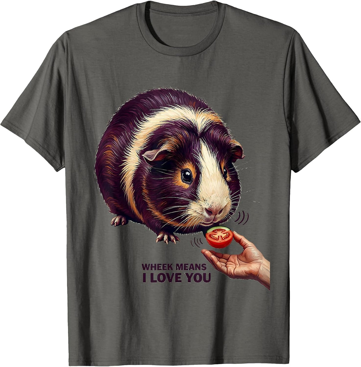 Wheek Means I Love You Funny Guinea Pig Lover Pet Pig Humor T-Shirt - Asphalt Grey