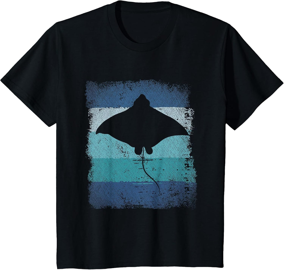Ocean Animal Lover Sea Animal Aquarium Retro Rays T-Shirt - Black