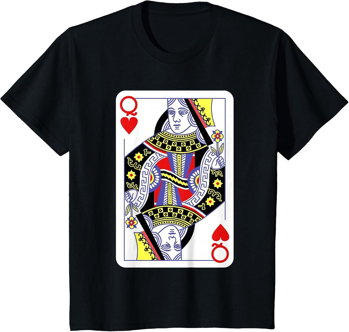 Queen of Hearts Playing Cards Halloween Costume Casino Easy T-Shirt - Black