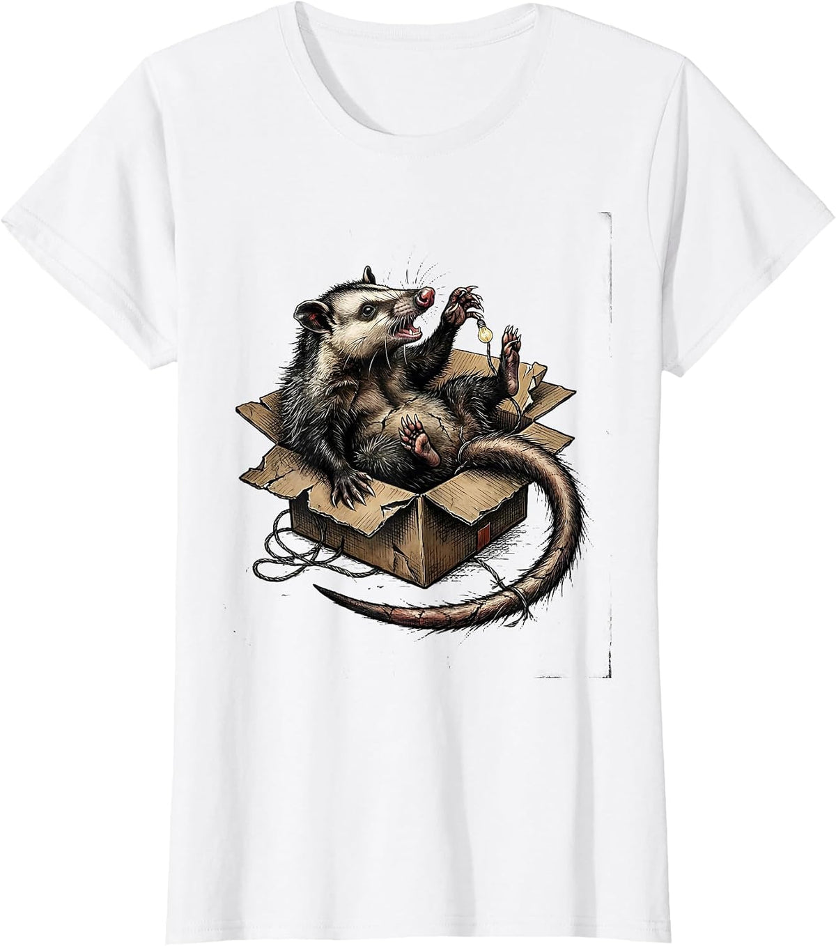Women's Angry Opossum Possum Lover Meme Humor T-Shirt - White