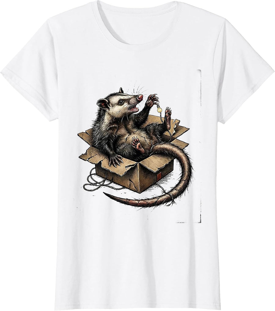 Women's Angry Opossum Possum Lover Meme Humor T-Shirt - White