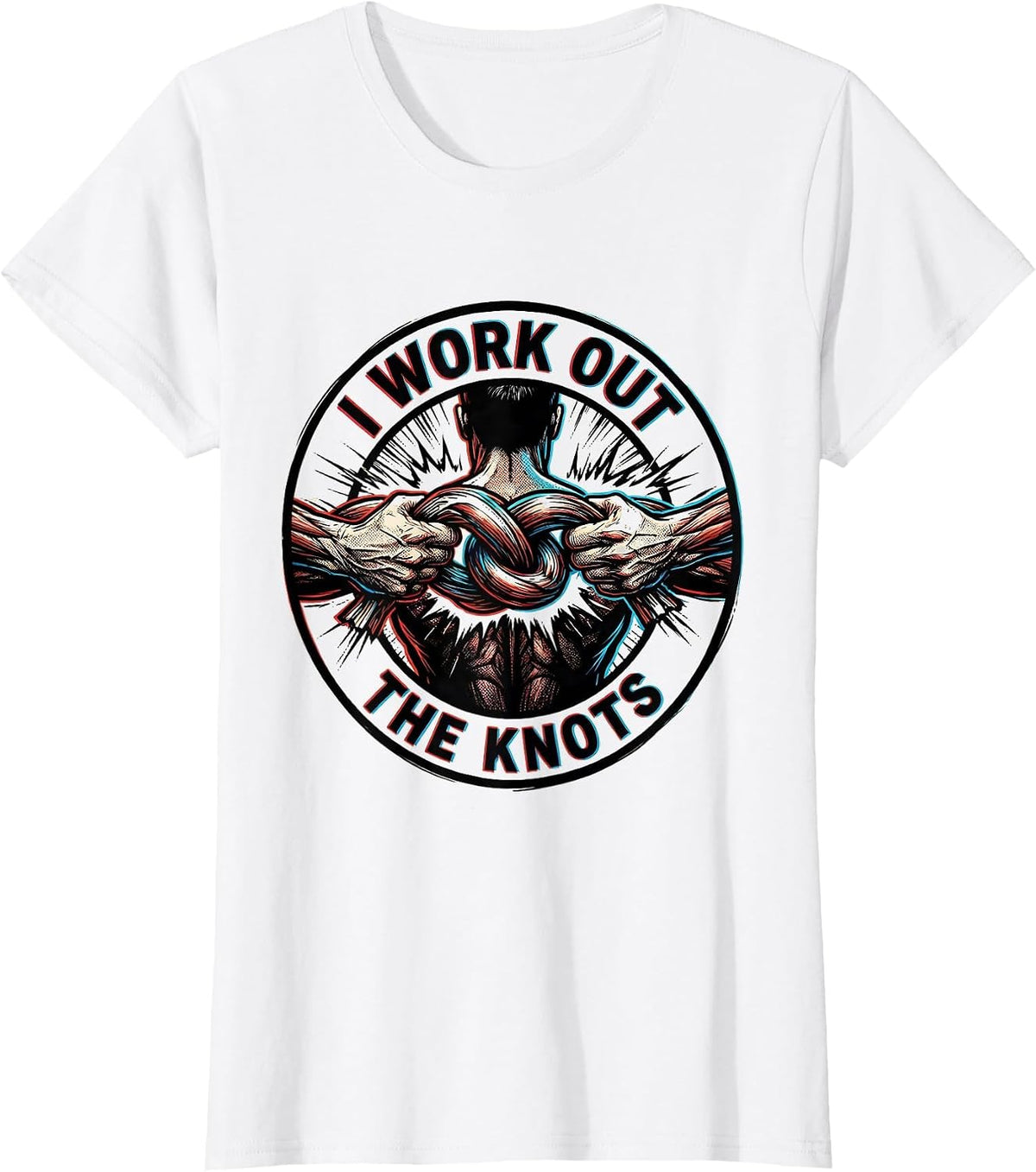 Women's I Work Out the Knots Funny Massage Therapist Chiropractic T-Shirt - White