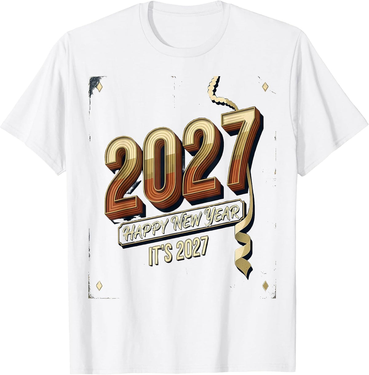 Men's Happy New Year — It's 2027! Vintage Party Family Matching T-Shirt - White