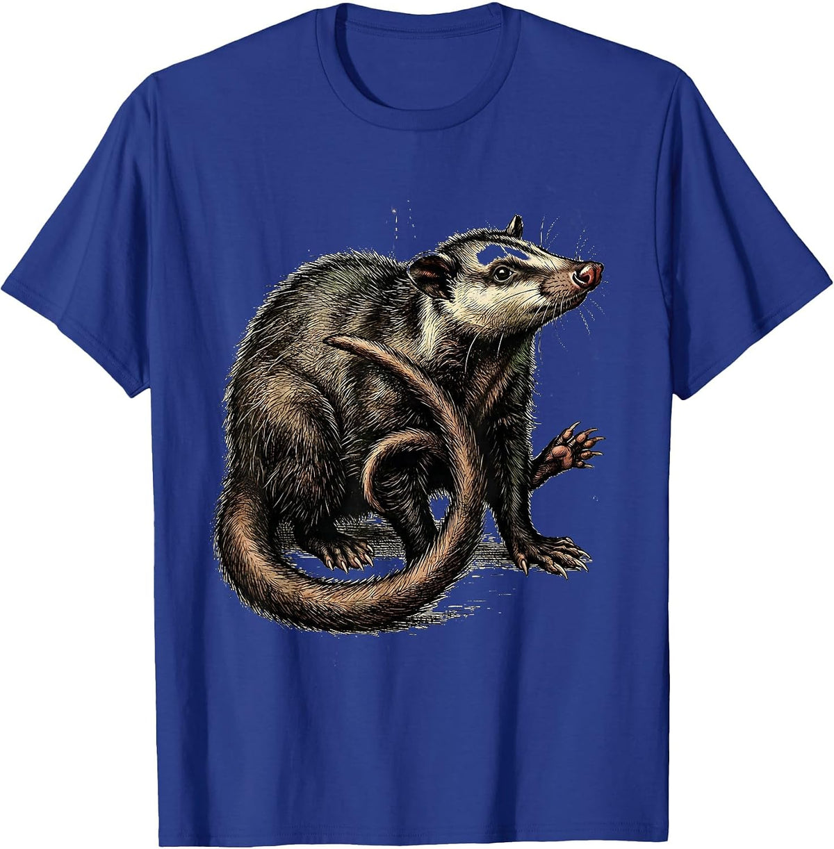 Men's Self-Tangled Opossum Vintage Animal Meme Humor T-Shirt - Royal Blue