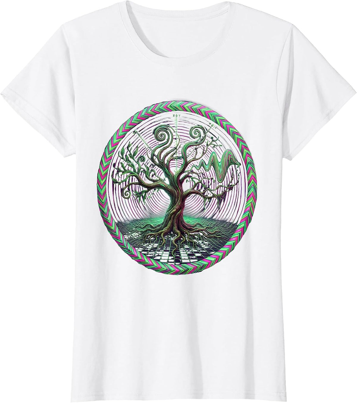 Math Teacher Tree Graph Axes Illustration T-Shirt - White